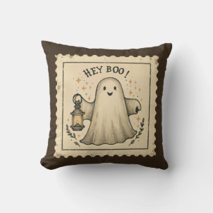 Hey Boo Retro Ghost Pillow – Cute Vintage