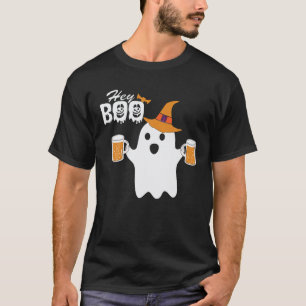 Hey Boo Season Funny Halloween Fall Ghost Boo Wome T-Shirt