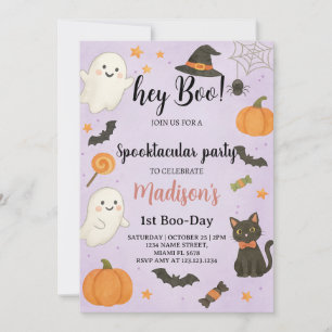 Hey Boo Spooktacular 1st Birthday Invitation