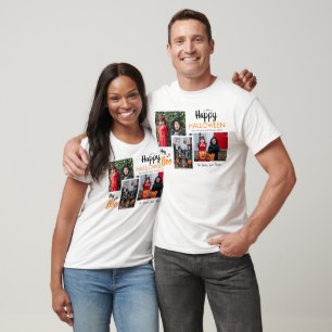 Hey Boo Spooky Halloween Family Photo Collage T-Shirt
