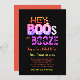 Hey Boo Spooky Halloween  Invitation
