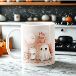 Hey Boo-tiful Ghost – Sweet Halloween & Fall Charm Coffee Mug