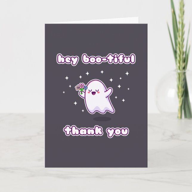 Hey Boo-tiful Thank You Pun Card (Front)