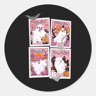 Hey Boo Wicked Boo Howdy Boo Peek A Boo Halloween  Classic Round Sticker
