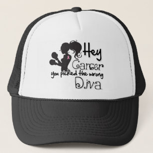 Hey Breast Cancer You Picked The Wrong Diva Trucker Hat