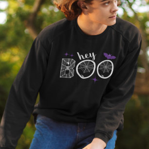 Hey & Bye Boo Halloween Bat and Web  Sweatshirt