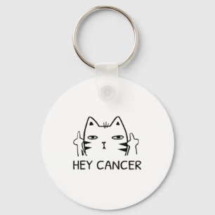 Hey Cancer F Funny Cat Middle Finger For Men Women Key Ring