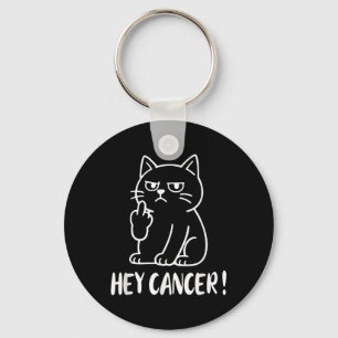 Hey Cancer F U Funny Meme Cat Middle Finger Fck Ca Key Ring