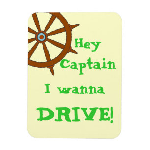 Hey Captain Humourous Yellow Magnet
