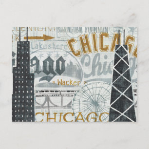 Hey Chicago Vintage Postcard