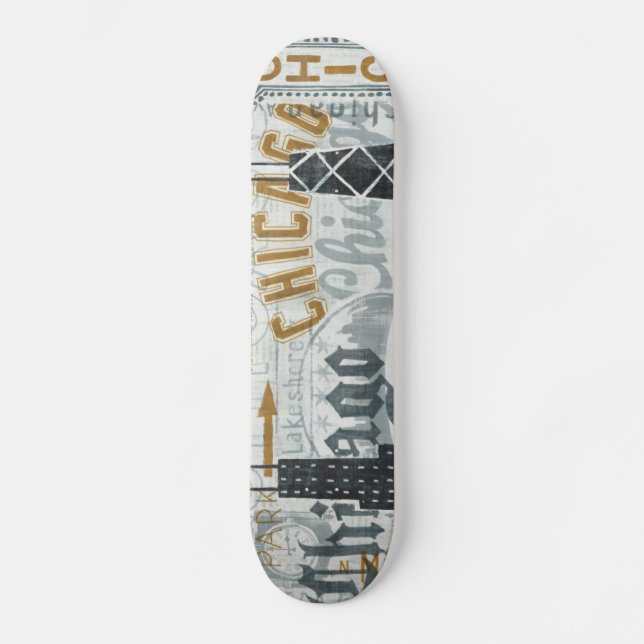 Hey Chicago Vintage Skateboard (Front)