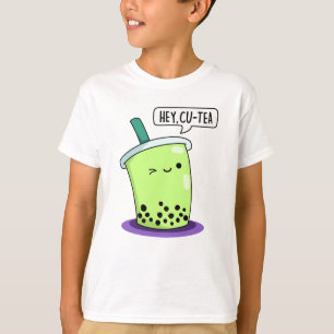 Hey Cu-Tea Funny Boba Tea Pun  T-Shirt
