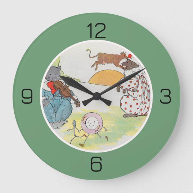 Hey Diddle Diddle Birthday Party Collection Large Clock (Front)