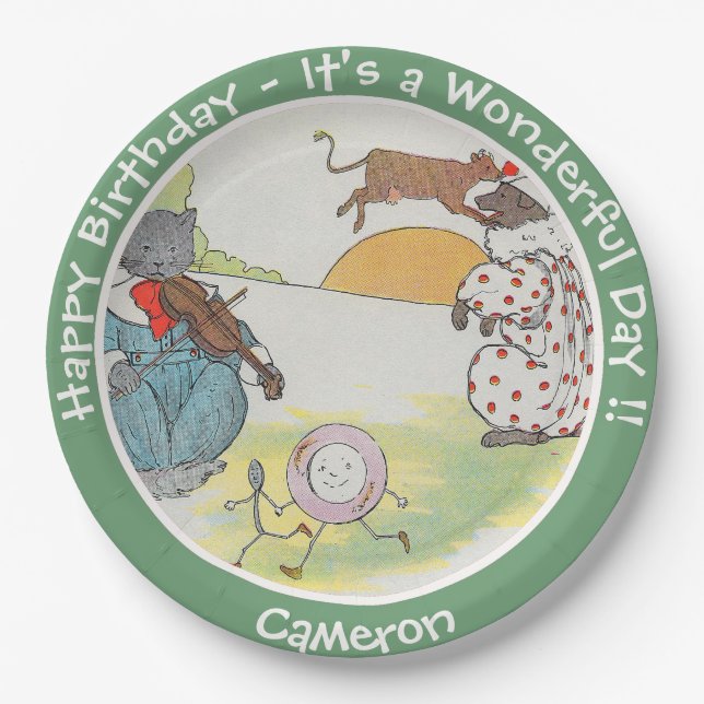 Hey Diddle Diddle Birthday Party Collection Paper Plate (Front)
