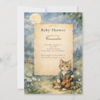 Hey Diddle Diddle Cat & Fiddle Baby Shower Invitation