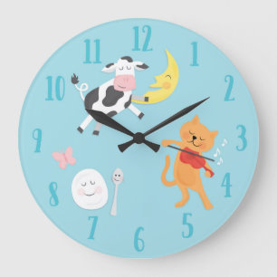 Hey Diddle Diddle Nursery Rhyme Children's Clock