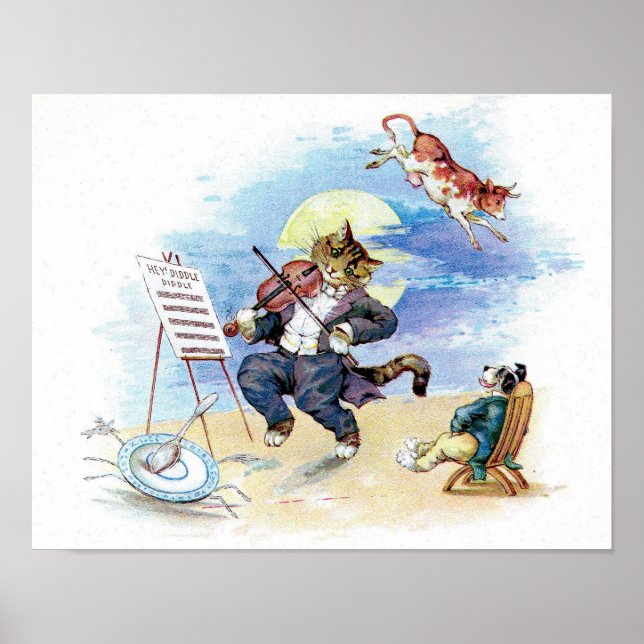 Hey, Diddle Diddle Nursery Rhyme Poster (Front)