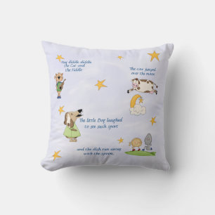 Hey Diddle Diddle - Nursery Rhyme Throw Pillow