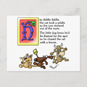 Hey Diddle Diddle Postcard