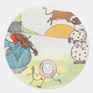 Hey, diddle, diddle! The cat and the fiddle Classic Round Sticker