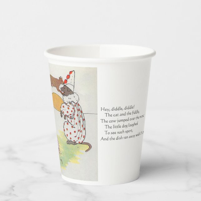 Hey Diddle Diddle The Cat and the Fiddle Rhyme Paper Cups (Left)