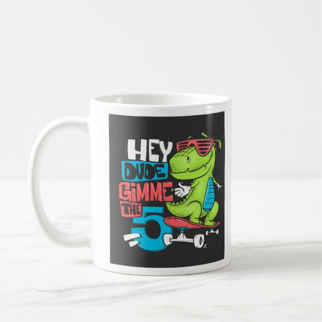 Hey Dude Gimme 5" Skater Dino Kids' Coffee Mug (Left)