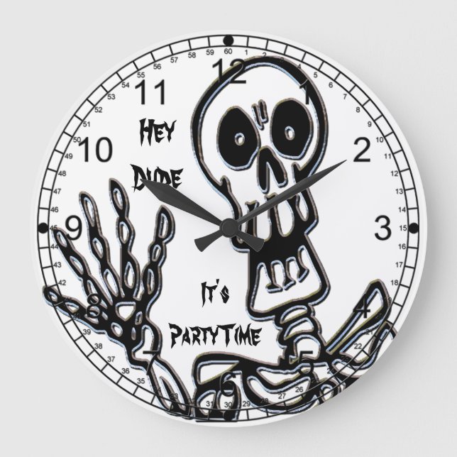 Hey Dude Skeleton Large Clock (Front)
