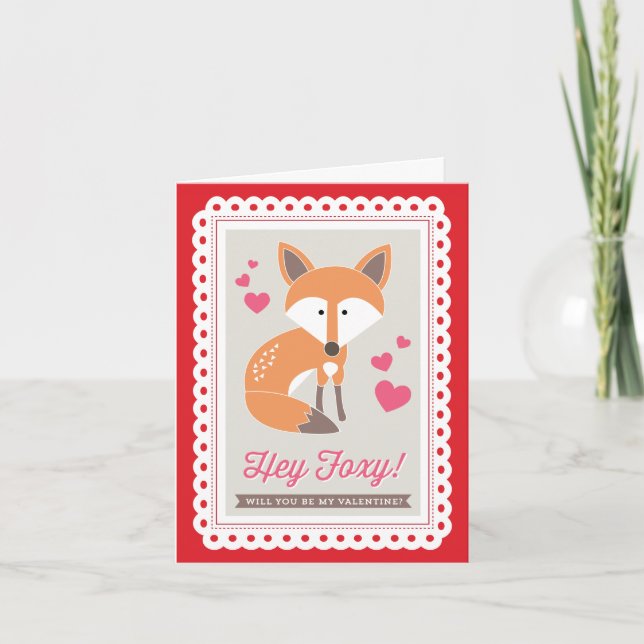 Hey Foxy! by Origami Prints Valentine Folded Card (Front)