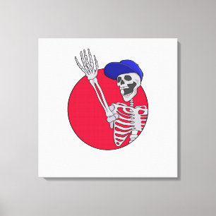 Hey Friends Cool and Funny Skeleton Canvas Print