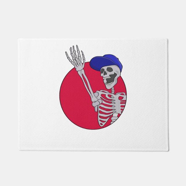 Hey Friends Cool and Funny Skeleton Doormat (Front)