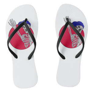 Hey Friends Cool and Funny Skeleton Flip Flops