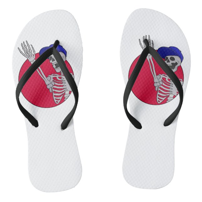 Hey Friends Cool and Funny Skeleton Flip Flops (Footbed)