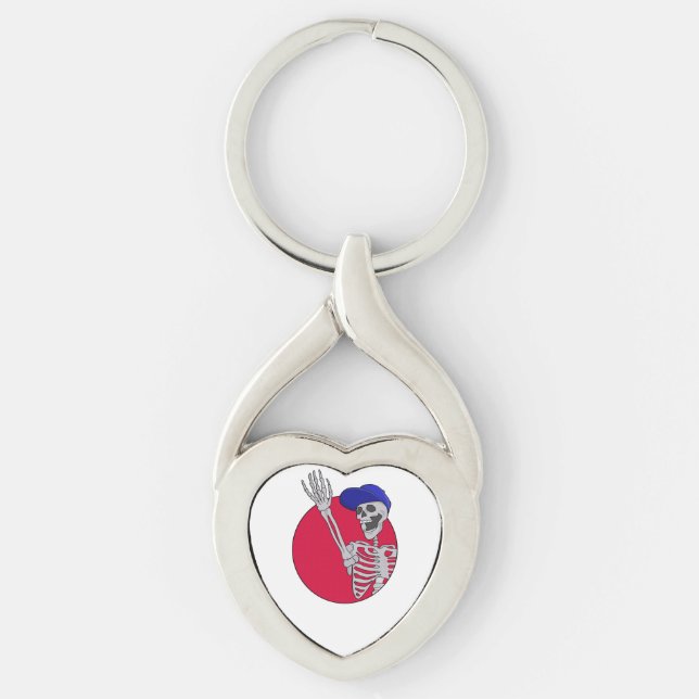 Hey Friends Cool and Funny Skeleton Key Ring (Front)