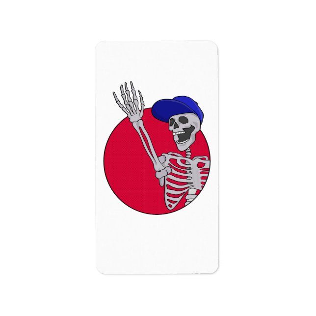 Hey Friends Cool and Funny Skeleton Label (Front)