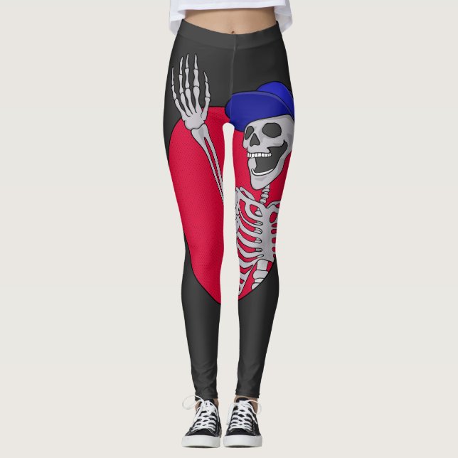 Hey Friends Cool and Funny Skeleton Leggings (Front)