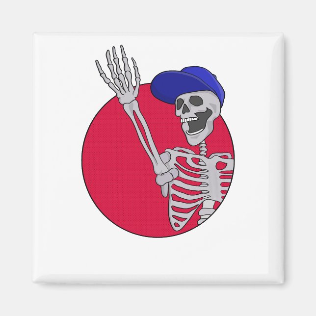 Hey Friends Cool and Funny Skeleton Magnet (Front)
