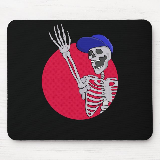 Hey Friends Cool and Funny Skeleton Mouse Mat (Front)