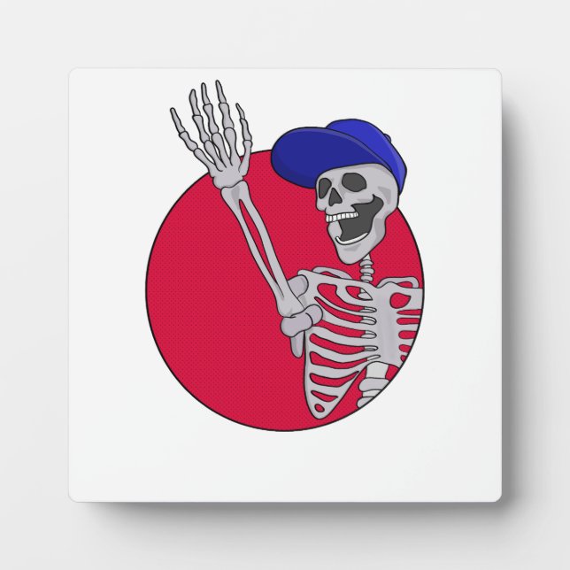 Hey Friends Cool and Funny Skeleton Plaque (Front)