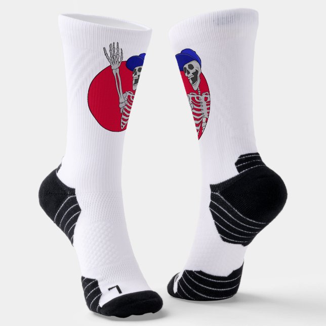 Hey Friends Cool and Funny Skeleton Socks (Angled)