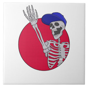 Hey Friends Cool and Funny Skeleton Tile