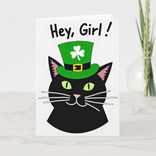 Hey Girl Lucky Cat Card