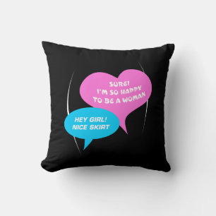 Hey Girl Nice Skirt LightBlue&Pink Fun Baloon Cushion