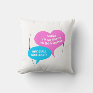 Hey Girl Nice Skirt LightBlue&Pink Fun Baloon Cushion
