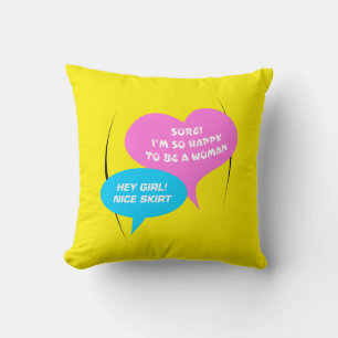 Hey Girl NIce Skirt LightBlue&Pink Fun Baloon Cushion