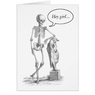 Hey Girl vintage skeleton