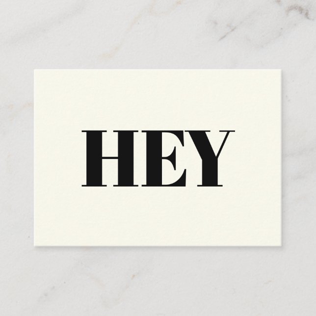 Hey, Hello, Hi, black ivory Advice Card (Front)