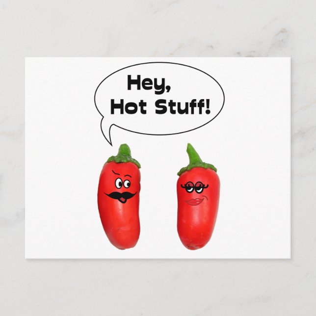 Hey, Hot Stuff! Chilies Postcard (Front)
