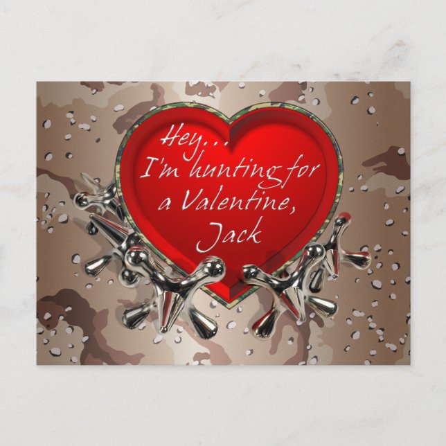 Hey...I'm Hunting For A Valentine, Jack Holiday Postcard (Front)