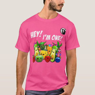 Hey I'M One Birthday Boy Funny Fruit Birthday Hey  T-Shirt