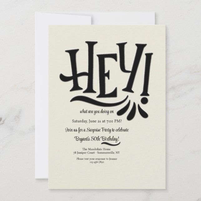 Hey Invitation (Front)